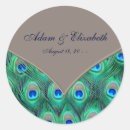 Search for teal peacock wedding stickers Blue