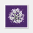 Search for silver and purple napkins Sweet sixteen