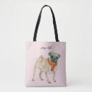 Search for pug tote bags Pink