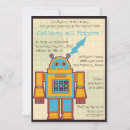 Search for robot birthday invitations Retro