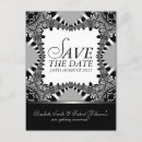 Search for black silver save date invitations Damask
