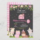 Search for farm 2nd birthday invitations Pig