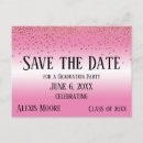 Search for gold save the date postcards Graduation party