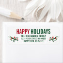 Search for holly berries return address labels Green