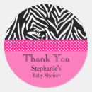 Search for hot pink and black zebra stickers Baby shower