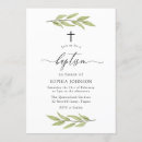 Search for rustic greenery christening invitations Leaves