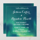 Search for northern lights wedding invitations Green