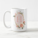Search for vintage floral monogram mugs Pink