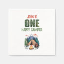 Search for happy camper napkins Boy 1st birthday