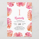 Search for tropical 1st birthday invitations Pink