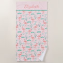 Search for pink flamingo beach towels Palm leaves