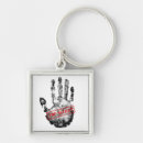Search for danger sign key rings Red