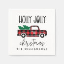 Search for red truck napkins Christmas tree