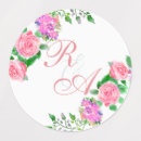 Search for pink rose monogram stickers Classic