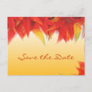 Search for fall wedding save date postcards Leaves