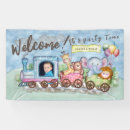 Search for train birthday banners Watercolor
