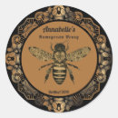 Search for honey bees on comb stickers Honeycomb