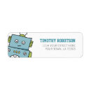 Search for robot cartoon return address labels Happy