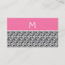Search for monogram zebra pattern business cards Pink