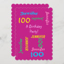 Search for 100th birthday invitations 100 years old