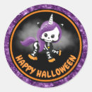 Search for purple unicorn stickers Halloween