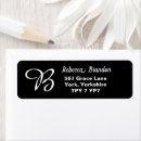 Search for black monogram return address labels Black and white