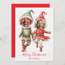 Search for funny elves christmas cards Red