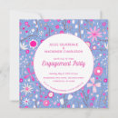 Search for modern floral engagement party invitations Blue