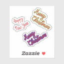 Search for merry christmas words stickers Happy new year