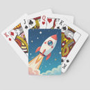 Search for space rocket playing cards Stars