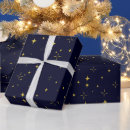 Search for dark blue christmas wrapping paper Gold