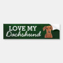 Search for i love my dog bumper stickers Dachshund