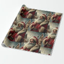 Search for nostalgic wrapping paper Santa