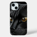 Search for yellow eyes iphone cases Black cat