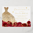 Search for red dress quinceanera invitations Gold
