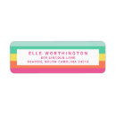 Search for rainbow stripes return address labels Girly