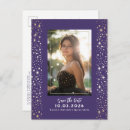 Search for purple and gold save the date postcards Magical