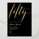 Search for gold 50th birthday invitations Calligraphy