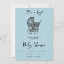 Search for vintage pram baby shower invitations Retro