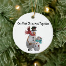 Search for snowman couple christmas tree decorations First christmas together