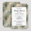Search for green leaves bridal shower invitations Gold