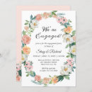 Search for wreath engagement party invitations Watercolor