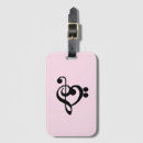 Search for music luggage tags Black and white