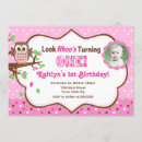 Search for owl 1st birthday invitations Party