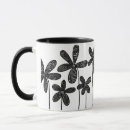 Search for black and white flowers mugs Line