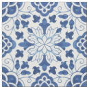 Search for blue tile fabric Vintage