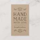 Search for handmade with love business cards Rustic