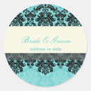 Search for aqua damask stickers Black