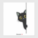 Search for minimalist cartoon stickers Black cat