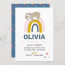 Search for sloth birthday invitations Rainbow